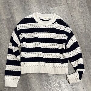 Universal Thread Navy and Cream Striped Sweater